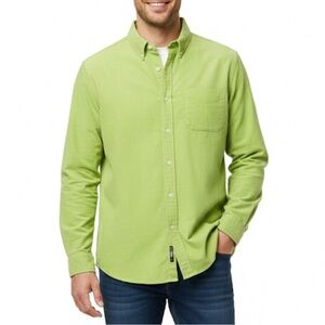 Paradise Collection Lime Green Fine Wale Corduroy LS Classic Button Up Shirt XXL